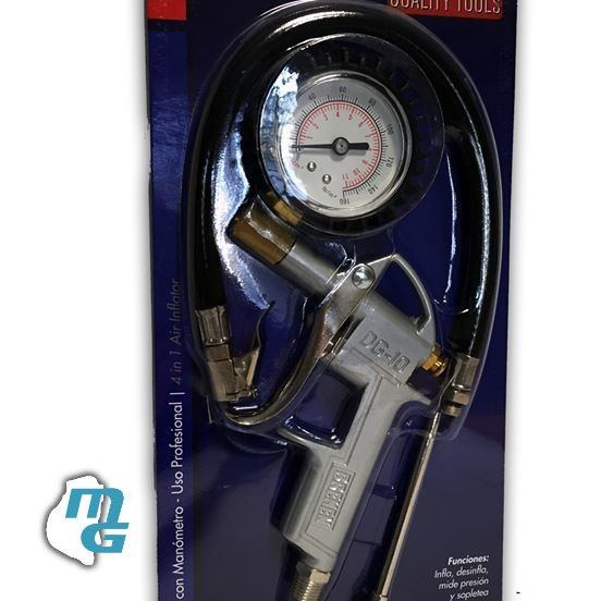 PISTOLA INFLA NEUMATICOS BREMEN 4 EN 1 CON MANOMETRO